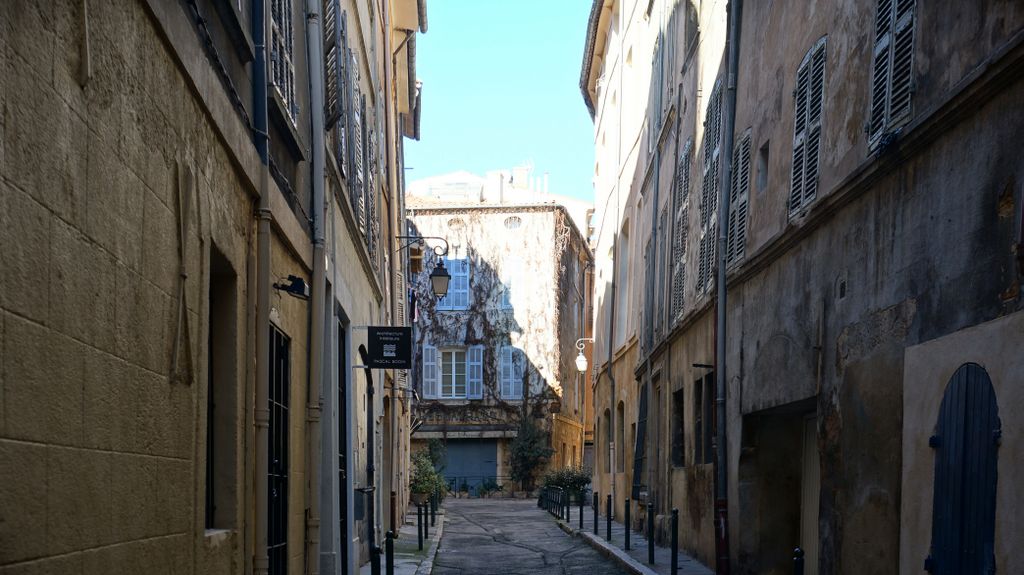 Old city of Aix-en-Provence, on a beautiful winter day