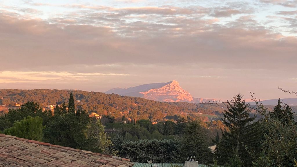 St. Victoire at January dusk, seen from Aix-en-Provence