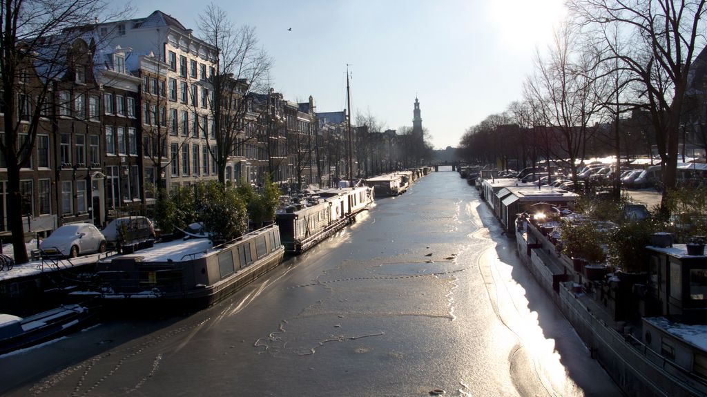 Prinsengracht, Amsterdam, on a beautiful winter day