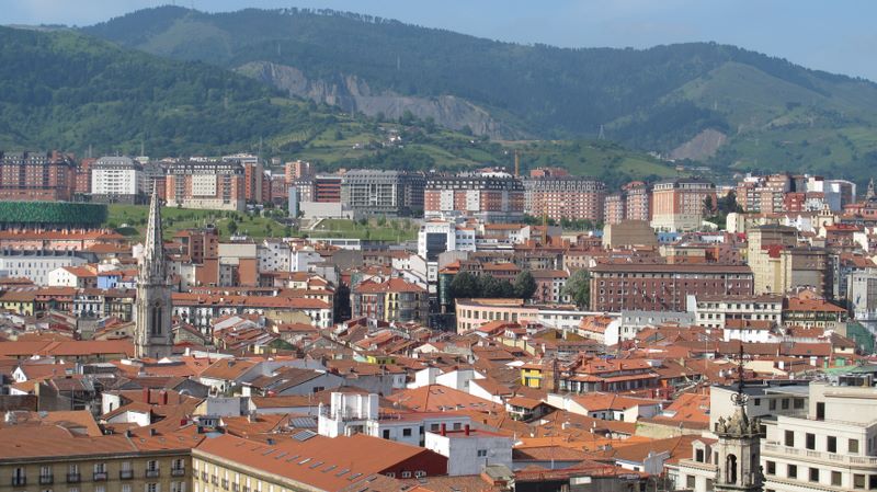 Bilbao, View of the City from park overlooking the city