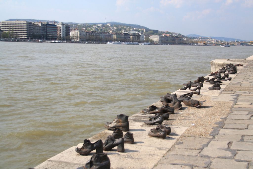 Budapest, a Holocaust memorial. The background story is that, during the 2nd World War, Hungarian Nazi-s (the so-called arrowcross movement) shot thousands of Jews directly into the Danube; that inspired this unusual memorial.