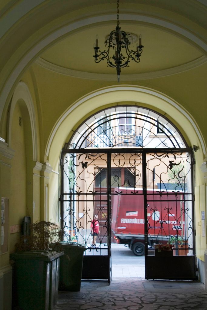 Most of the old buildings in Budapest have an internal courtyard; it is up to the resident how they keep it...