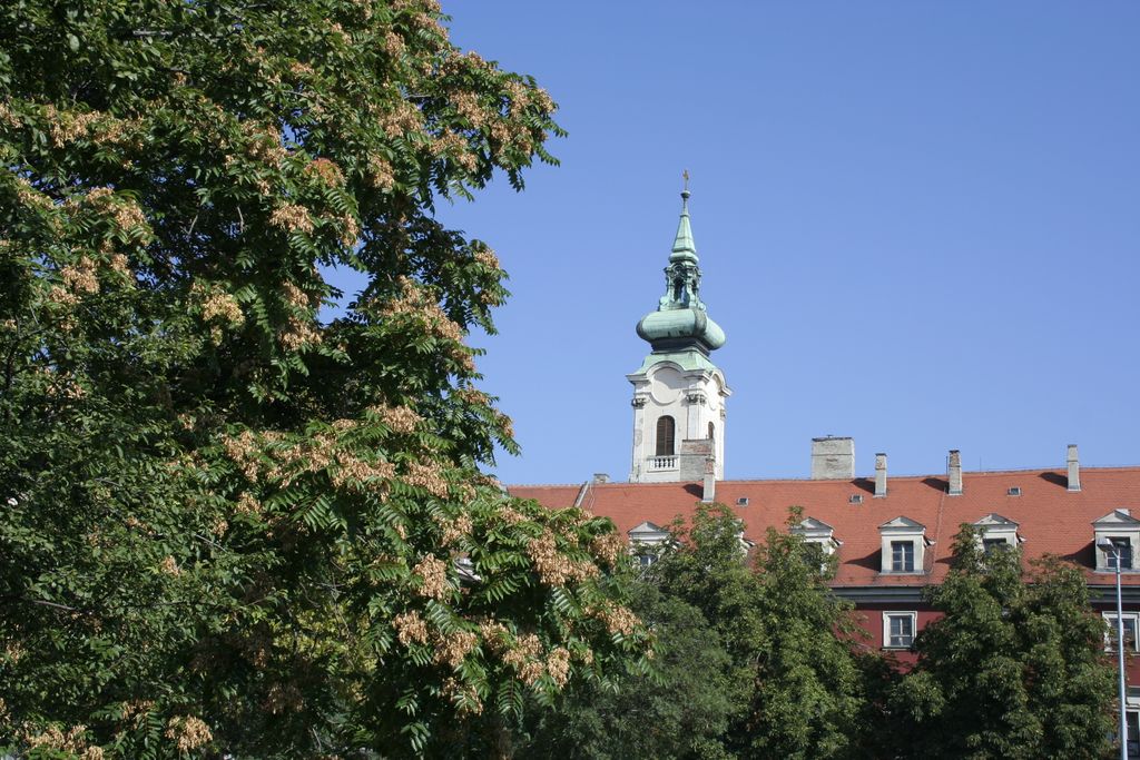 Characteristic church tower in Budapest