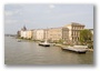 Budapest, banks of the Danube as seen from the Chain bridge. The building at the front is the Hungarian Academy of Sciences building.