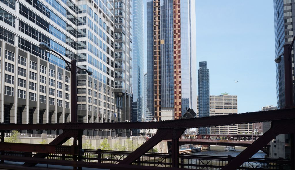 Along the Chicago River in Chicago Loop (Business area)