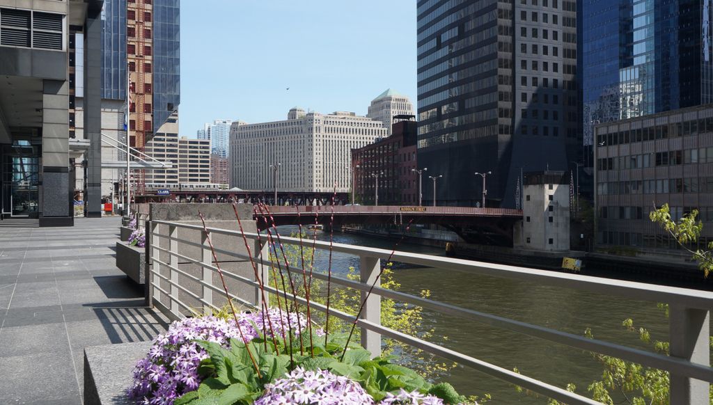 Along the Chicago River in Chicago Loop (Business area)