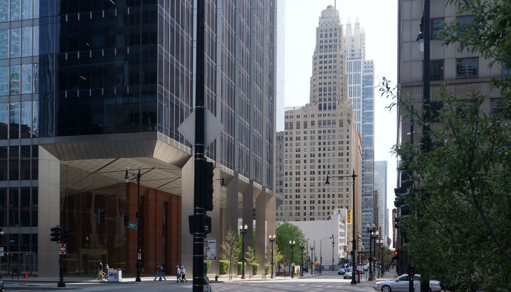 Along the Chicago River in Chicago Loop (Business area)