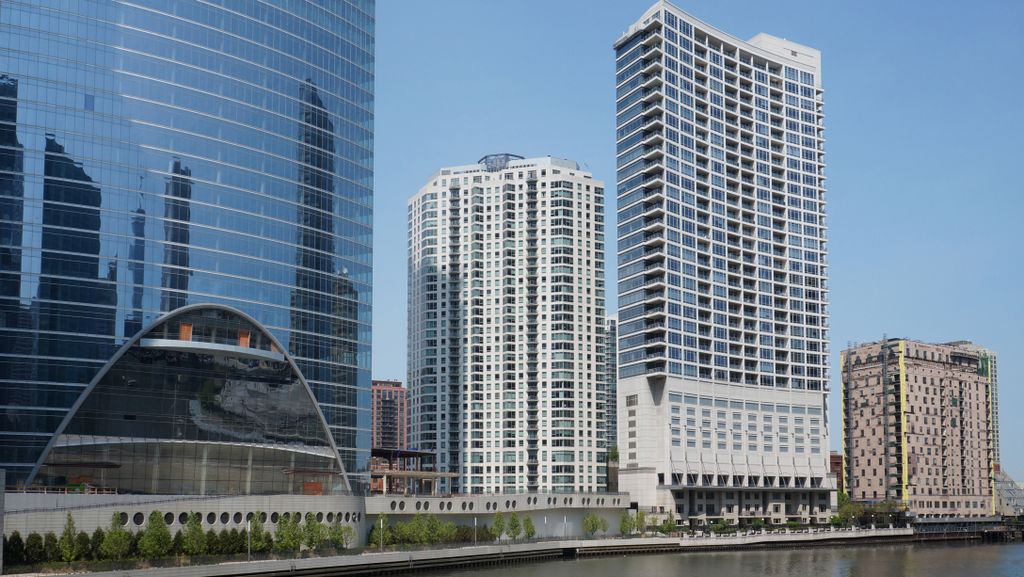 Along the Chicago River in Chicago Loop (Business area)