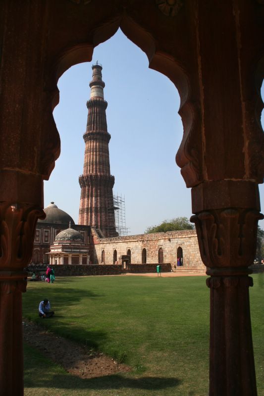 The Qutb Minar, the tallest sandstone tower in India