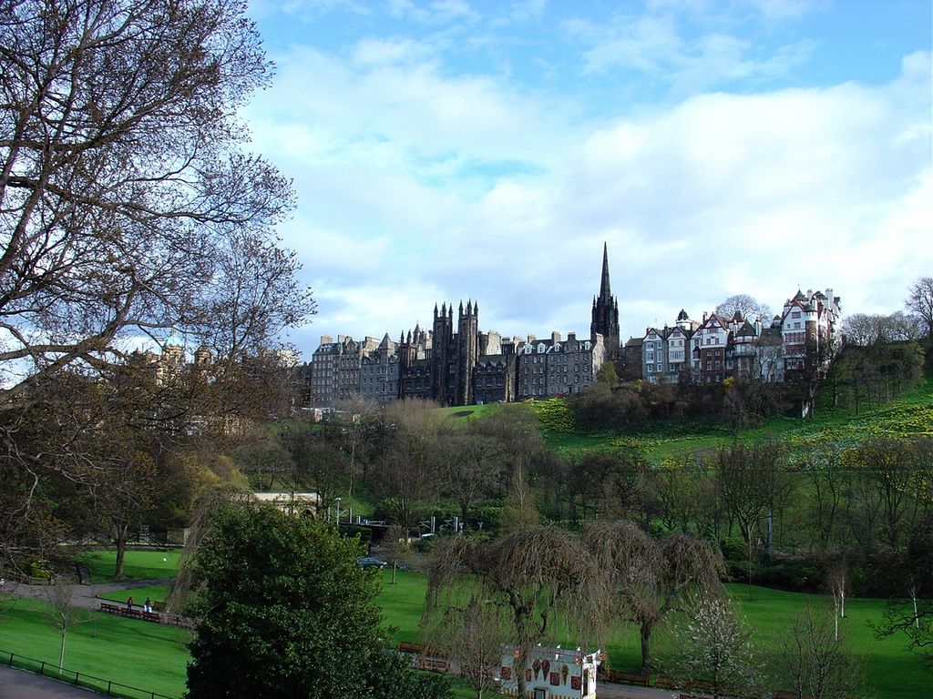 View of the castle area, Edinburgh, UK