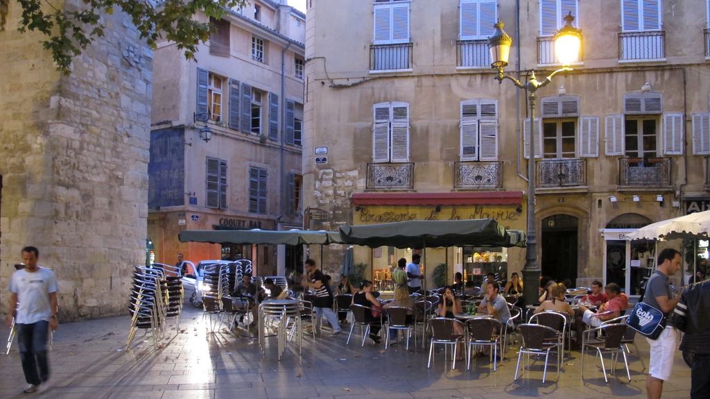 Aix-en-Provence, old city at night, by the city hall