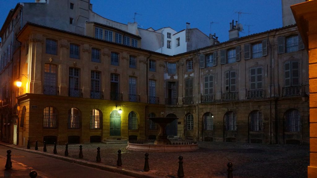 Aix-en-Provence, old city at night, place d'Albertas