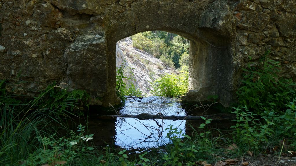 Ruins of a Roman dam on the stream 