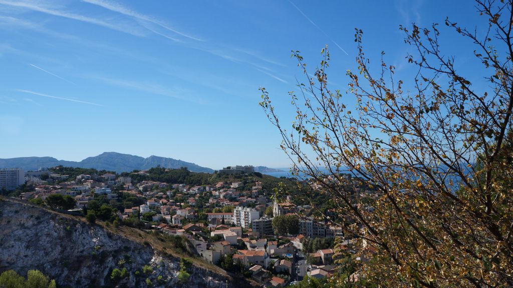 View of the coast of Marseille, when coming down from the Cathedral that dominates the city