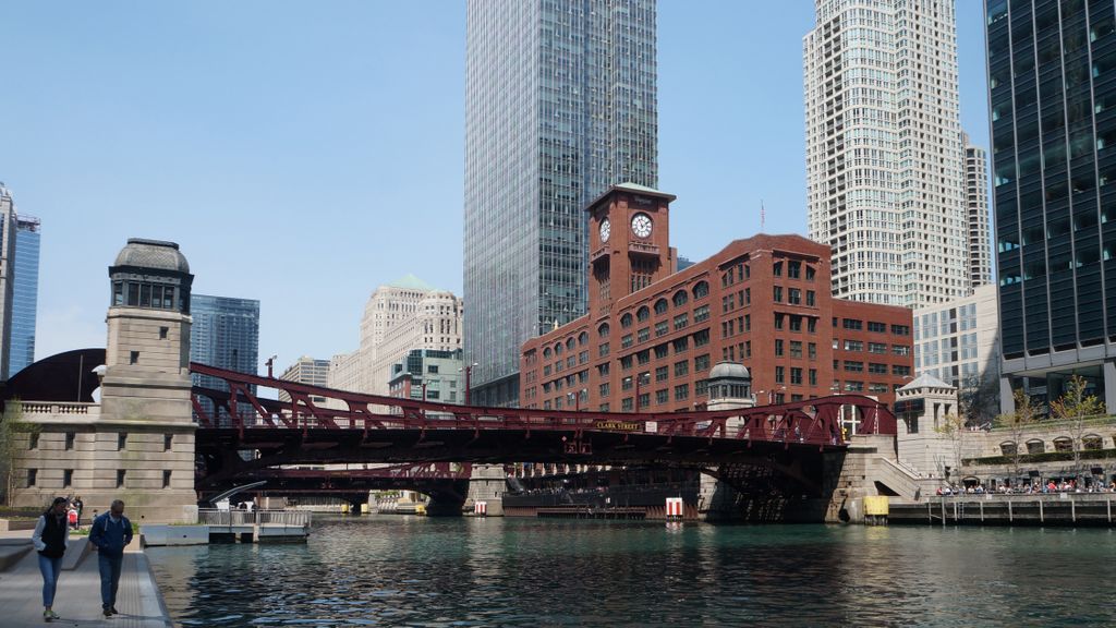 Along the Chicago River in Chicago Loop (Business area)