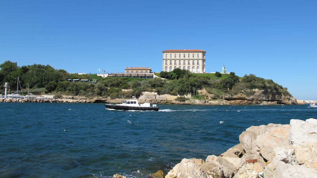 Marseille, the Pharo palace, seen from the other side of the old harbour