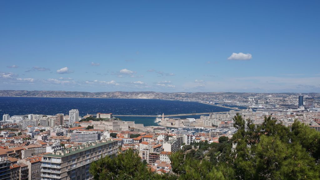 View of Marseille from the mountain of the cathedral