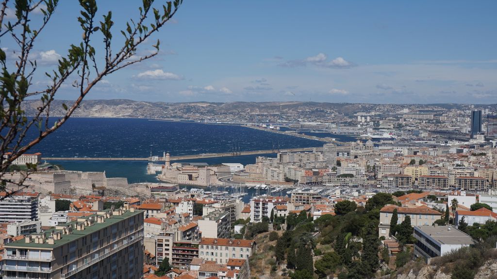 View of Marseille from the mountain of the cathedral