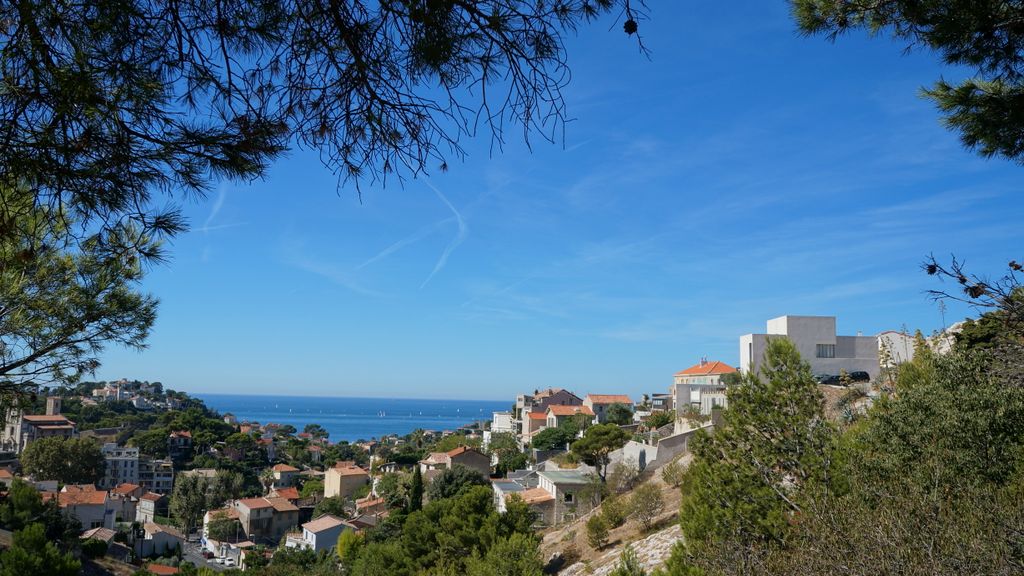 View of the coast of Marseille, when coming down from the Cathedral that dominates the city