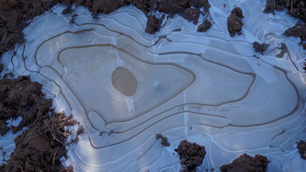 The shapes of Nature (frozen puddles breaking up naturally)