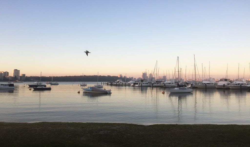 A marina along the Swann river, Perth