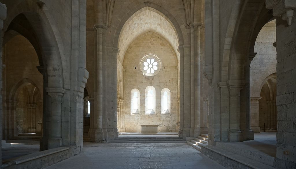 Silvacane Abbey, in La Roque-d'Anthéron, one of the three medieval Cistercian abbeys of Provence (alongside Sénanque and le Thoronet), also referred to as the “three sisters of Provence” (“les trois sœurs provençales“).