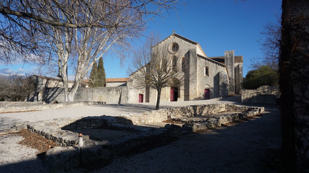 Silvacane Abbey, in La Roque-d'Anthéron, in winter lights