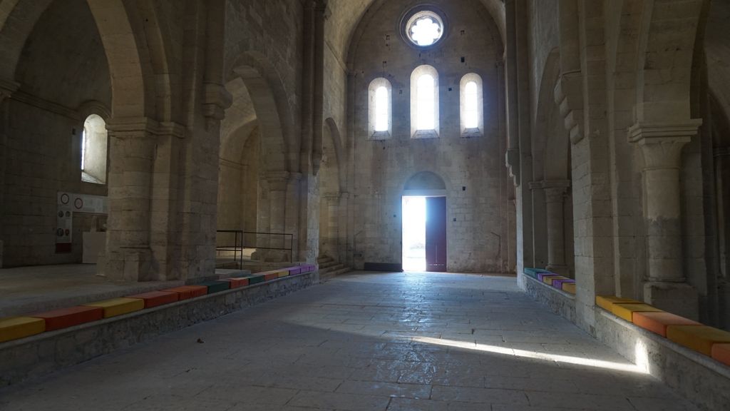 Silvacane Abbey, in La Roque-d'Anthéron, in winter lights