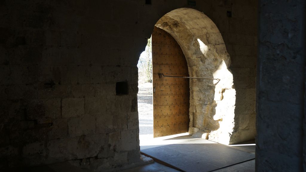 Silvacane Abbey, in La Roque-d'Anthéron, in winter lights