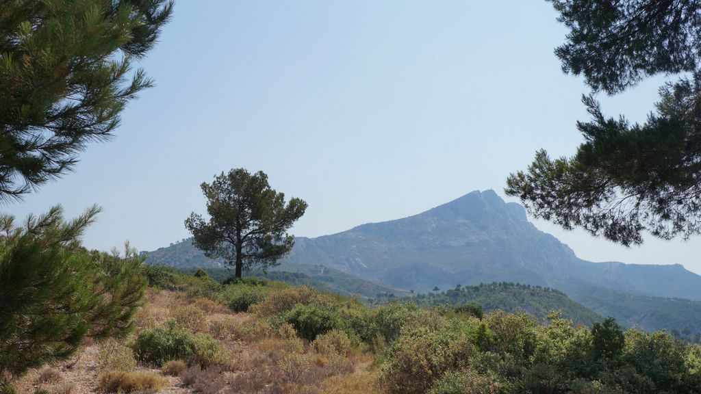 The road on the hills by St Victoire, nearby the Barrage de Bimon, nearby Aix-en-Provence