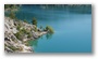 The lake of the Barrage de Bimon, the hills on the St Victoire, nearby Aix-en-Provence