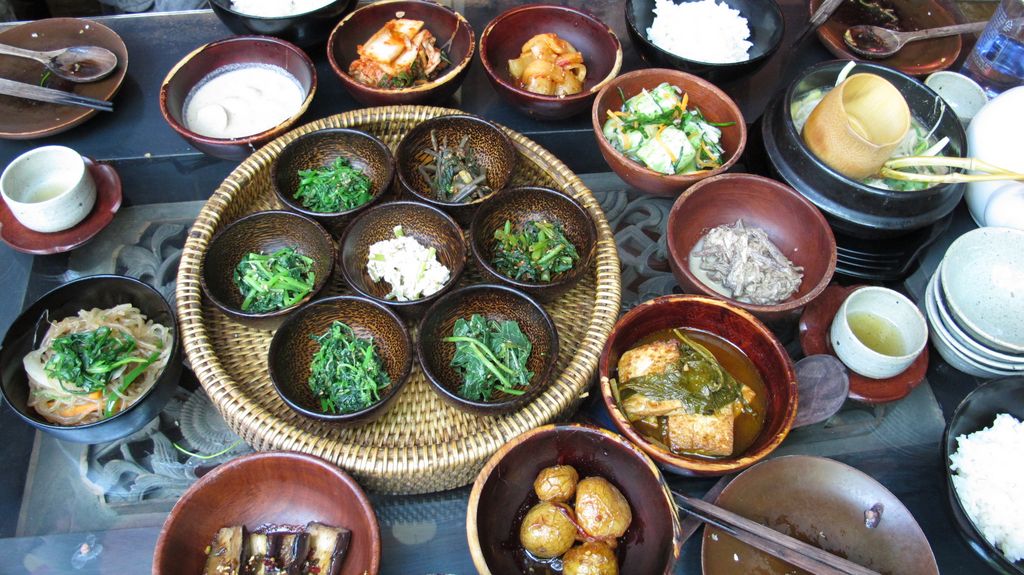Typical look of a Korean lunch...