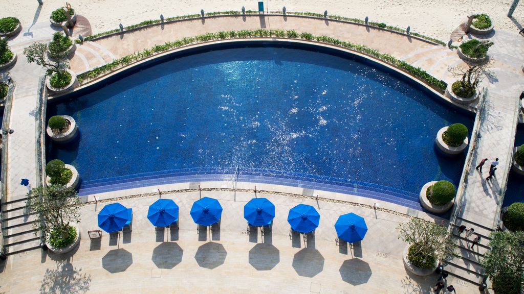 View of the pool at the Sheraton Dameisha Resort, Shenzhen