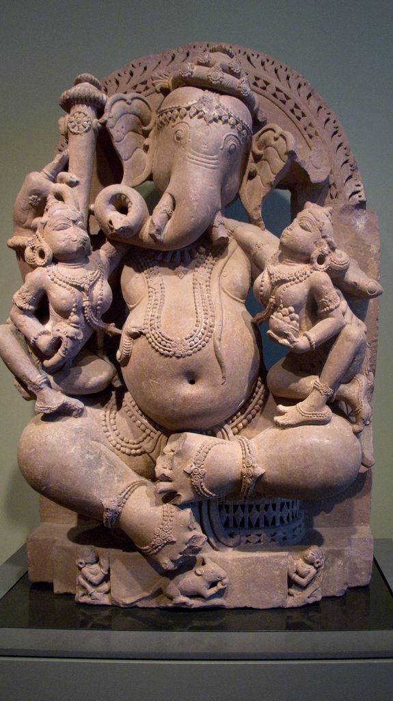 Ganesha with his consorts, Northern India (Museum of Fine Arts, Boston)