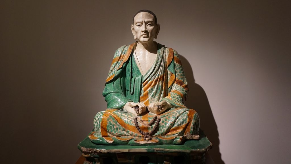 At the Musée Guimet, Paris (statue of Arhat Tamrabhadra, the 6th disciple of Buddha, China)