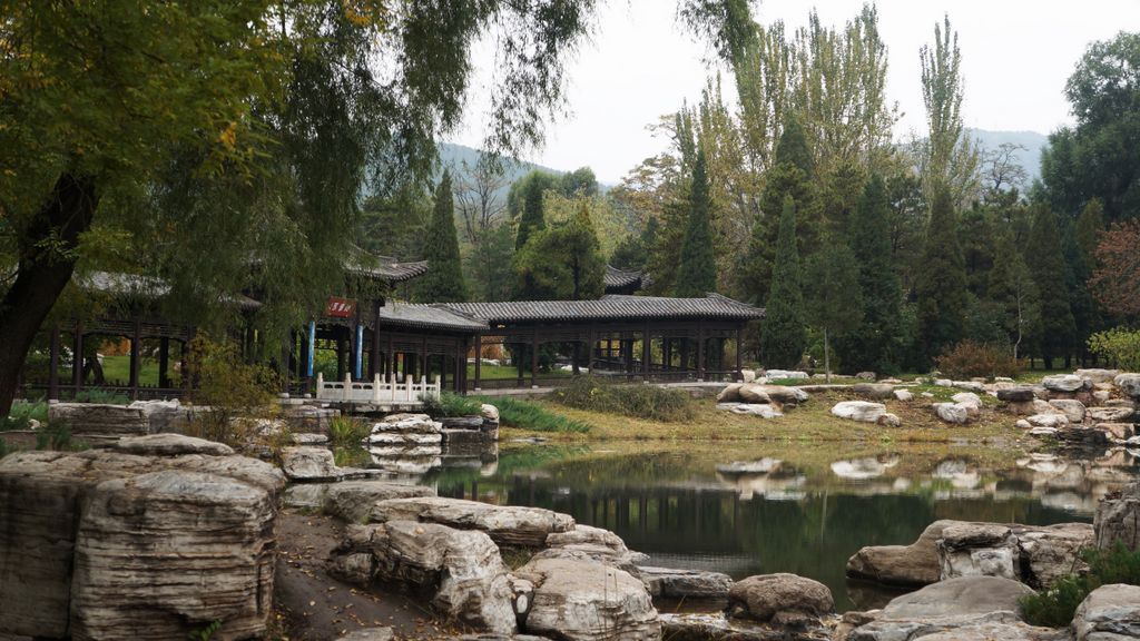 Jinci Park and Temple, Taiyuan. (It was founded about 1,400 years ago and expanded during the following centuries, resulting in a diverse collection of more than 100 sculptures, buildings, terraces, and bridges.)