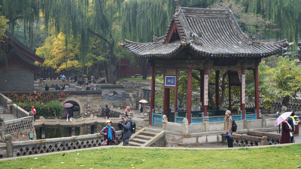 Jinci Park and Temple, Taiyuan. (It was founded about 1,400 years ago and expanded during the following centuries, resulting in a diverse collection of more than 100 sculptures, buildings, terraces, and bridges.)