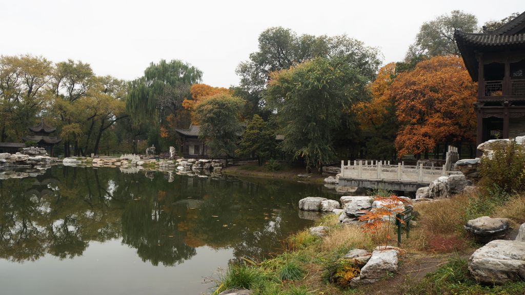 Jinci Park and Temple, Taiyuan. (It was founded about 1,400 years ago and expanded during the following centuries, resulting in a diverse collection of more than 100 sculptures, buildings, terraces, and bridges.)