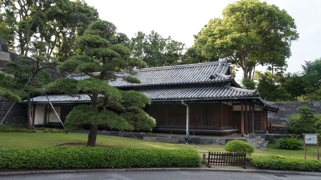 Great guardhouse in the gardens of the Imperial Palace in Tokyo, Japan