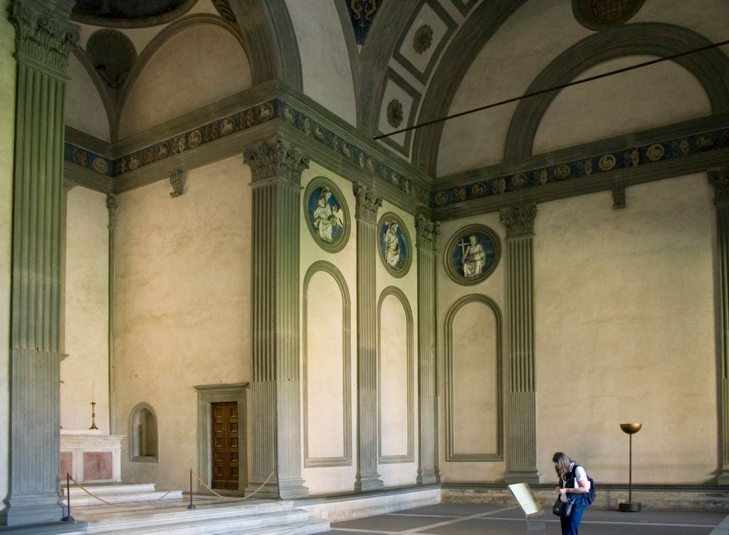 Brunelleschi’s Cappella dei Prazzi, Santa Croce, Florence, Italy